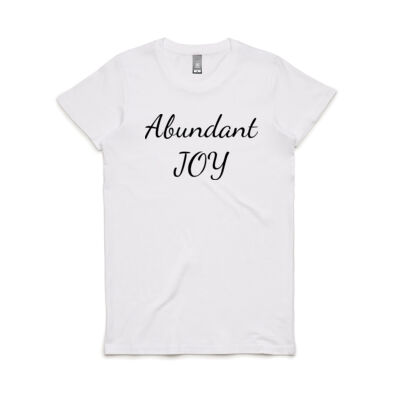 Abundant Joy - Women's Maple Tee - Black Text Thumbnail