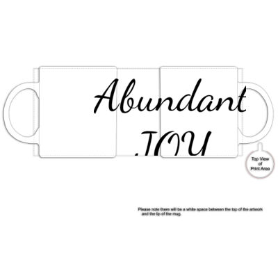 Abundant Joy - White Ceramic Mug with Black rim Thumbnail