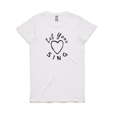 Let Your Heart Sing  - Women's Maple Tee - Black Text Thumbnail