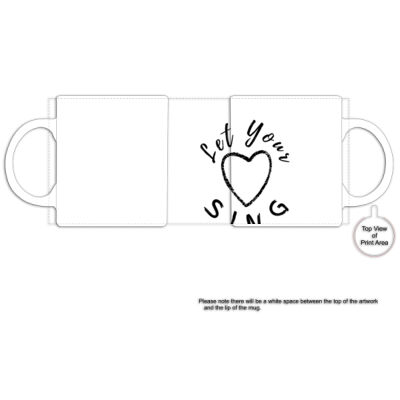 Let Your Heart Sing - White Ceramic Mug with Black rim Thumbnail